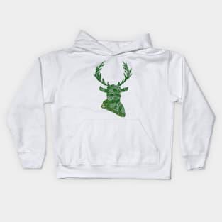 Green Mandala Deer Silhouette Kids Hoodie